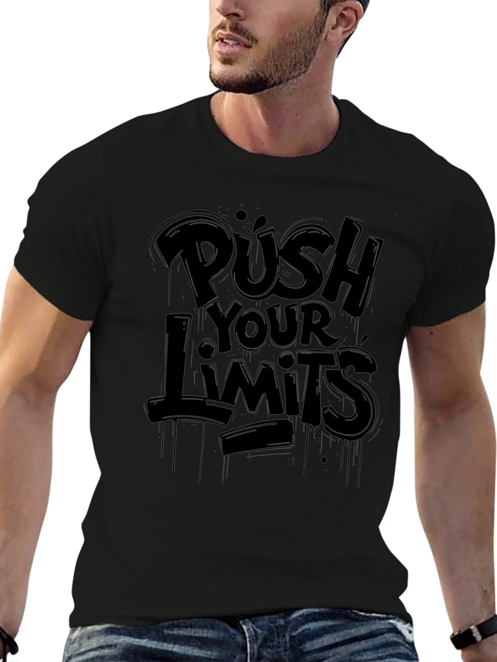 Push Your Limits Black Graphic Tee product image 6