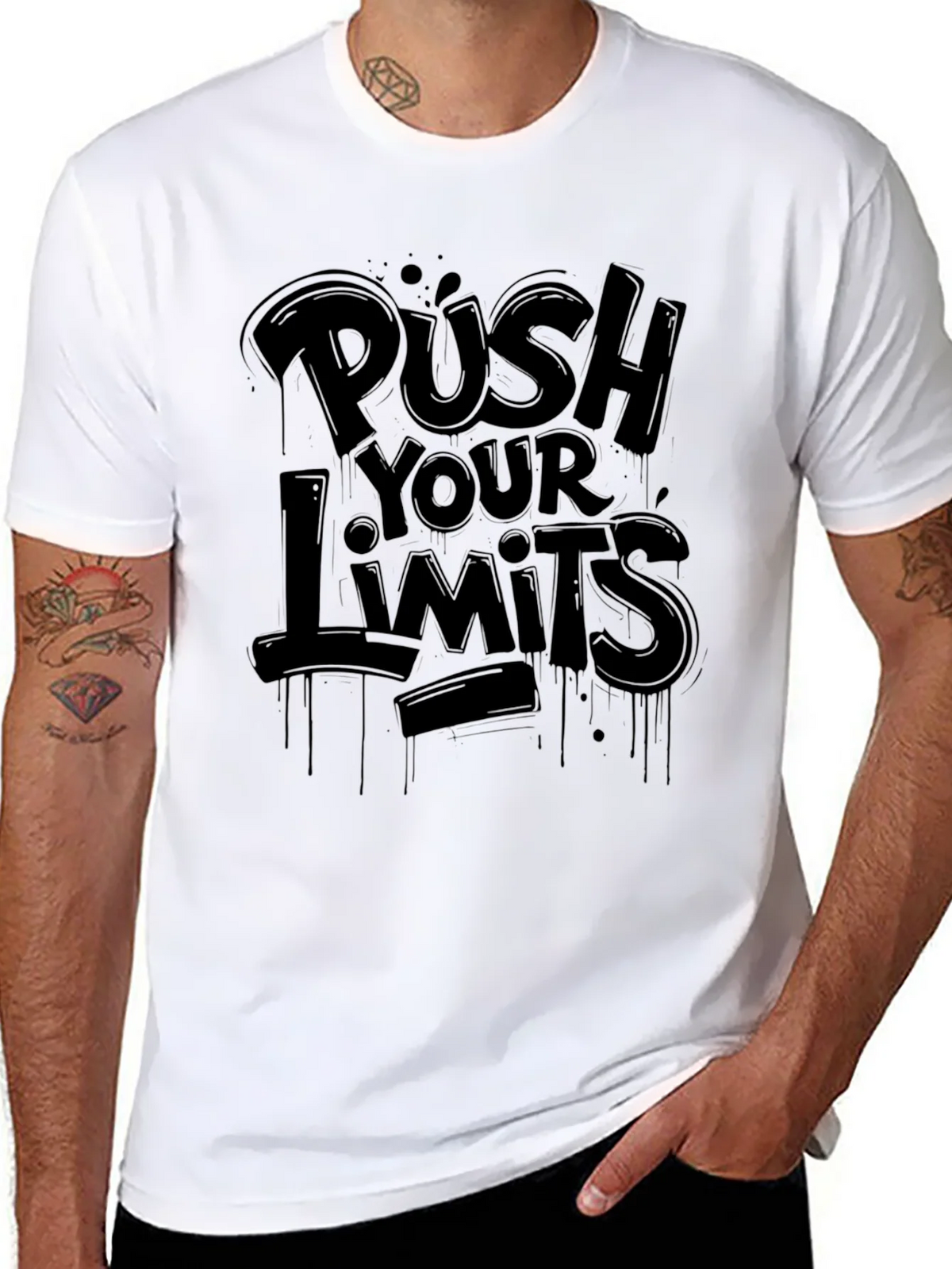 Push Your Limits Black Graphic Tee product image 7