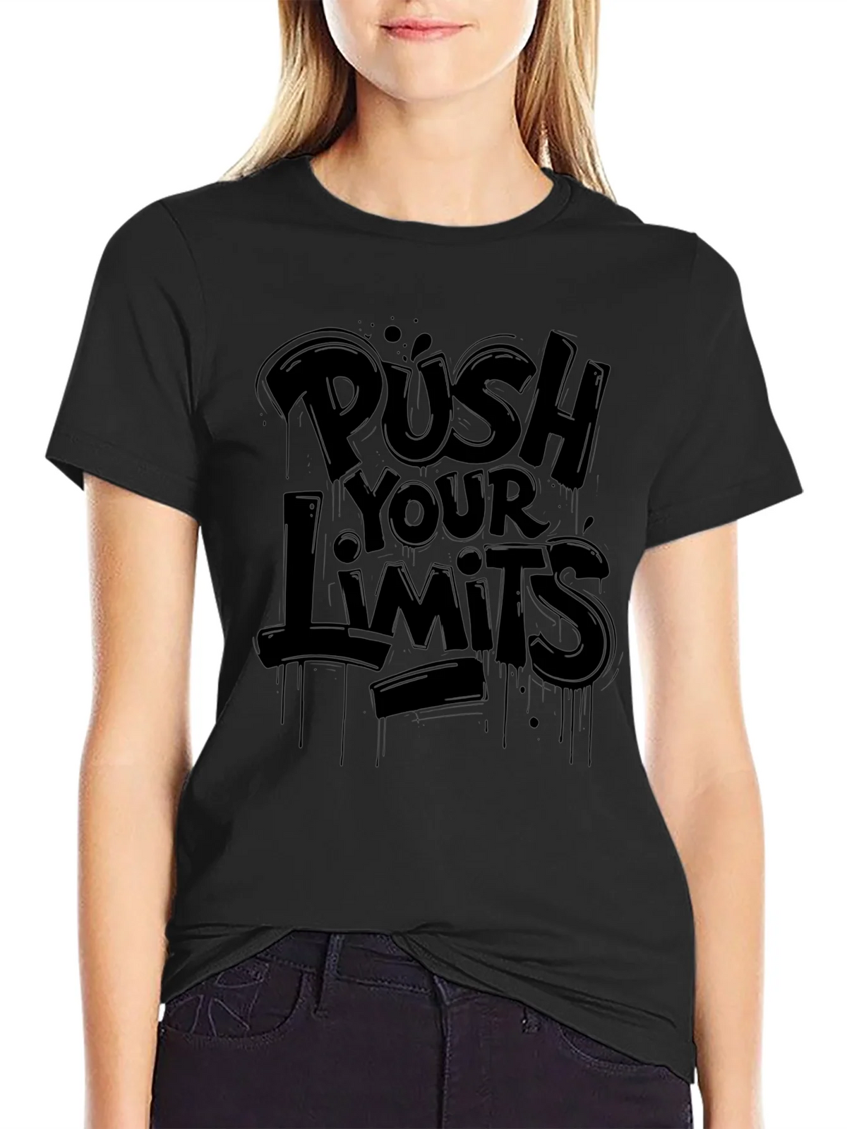 Push Your Limits Black Graphic Tee product image 2
