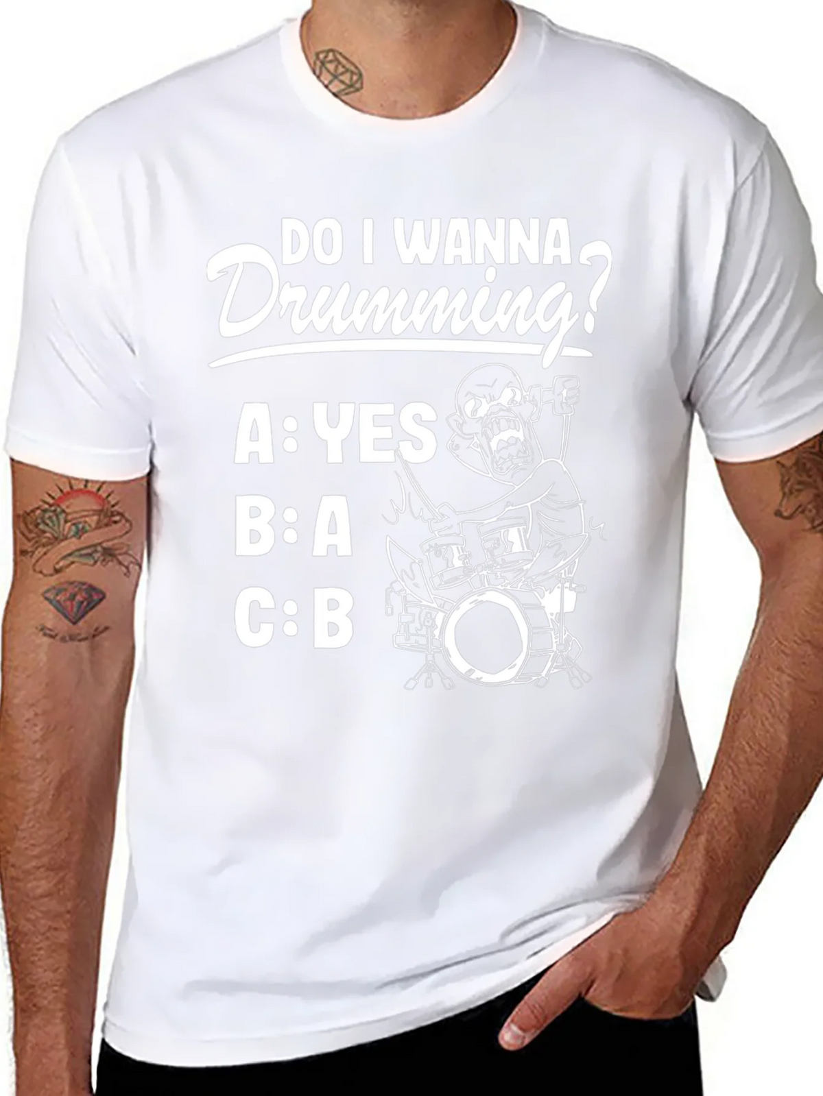 Do I Wanna Drumming? Graphic Tee product image 7