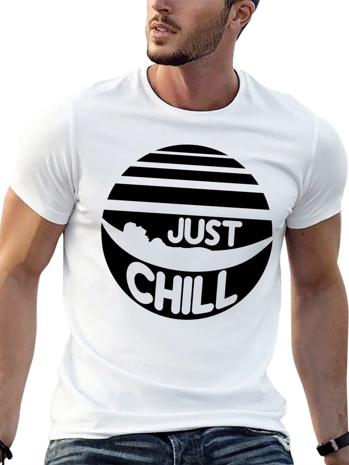 Just Chill Black Graphic Tee - Relaxed Comfort product image 12