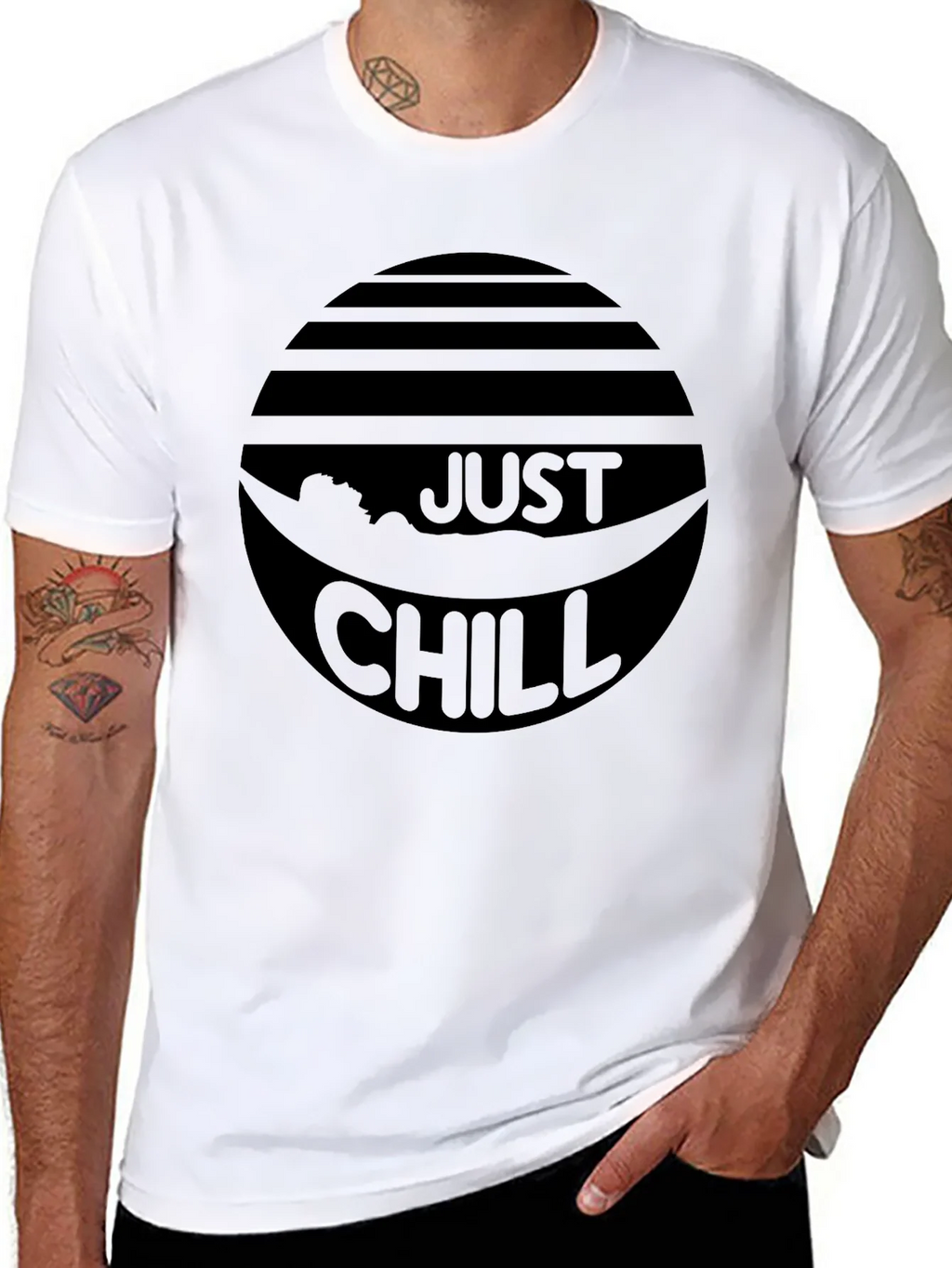 Just Chill Black Graphic Tee - Relaxed Comfort product image 7