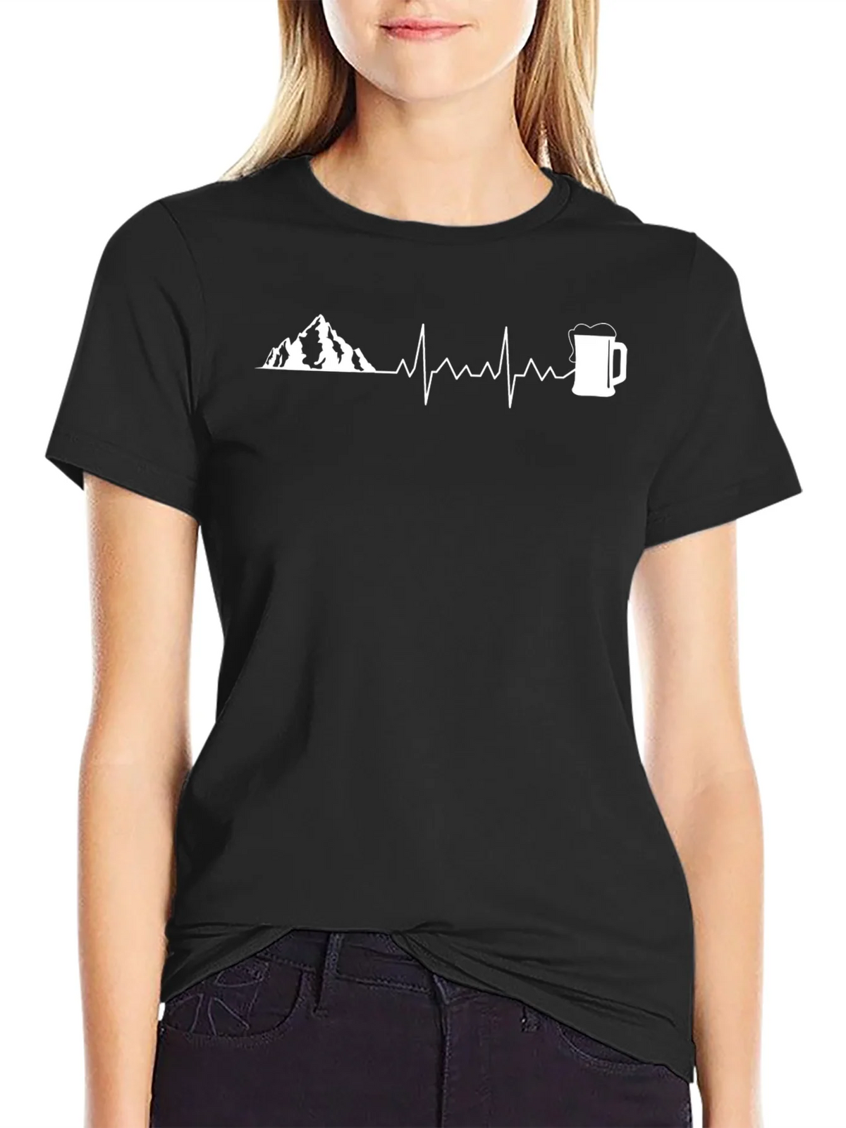Mountain & Beer Heartbeat Graphic Tee product image 2