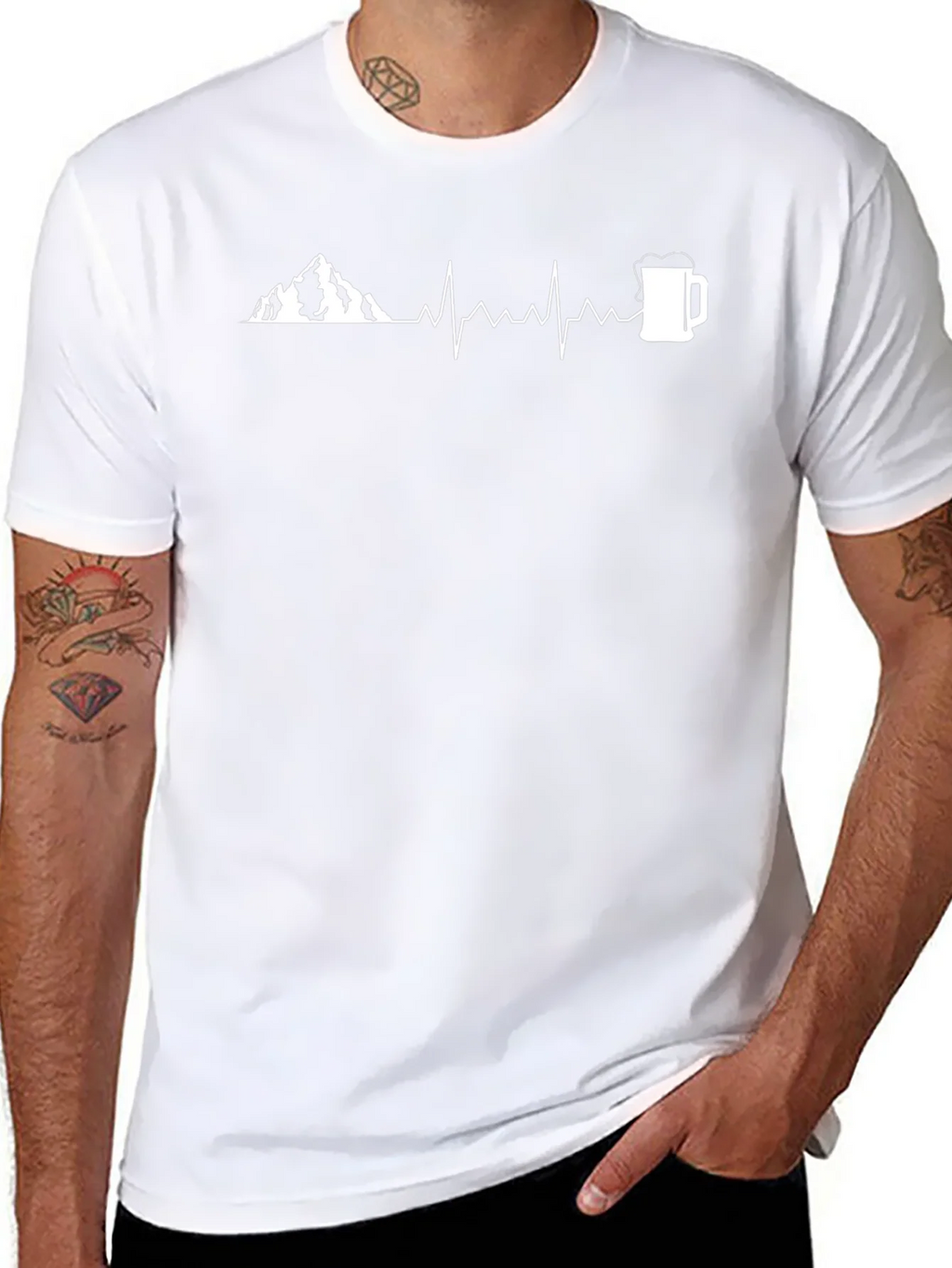Mountain & Beer Heartbeat Graphic Tee product image 5