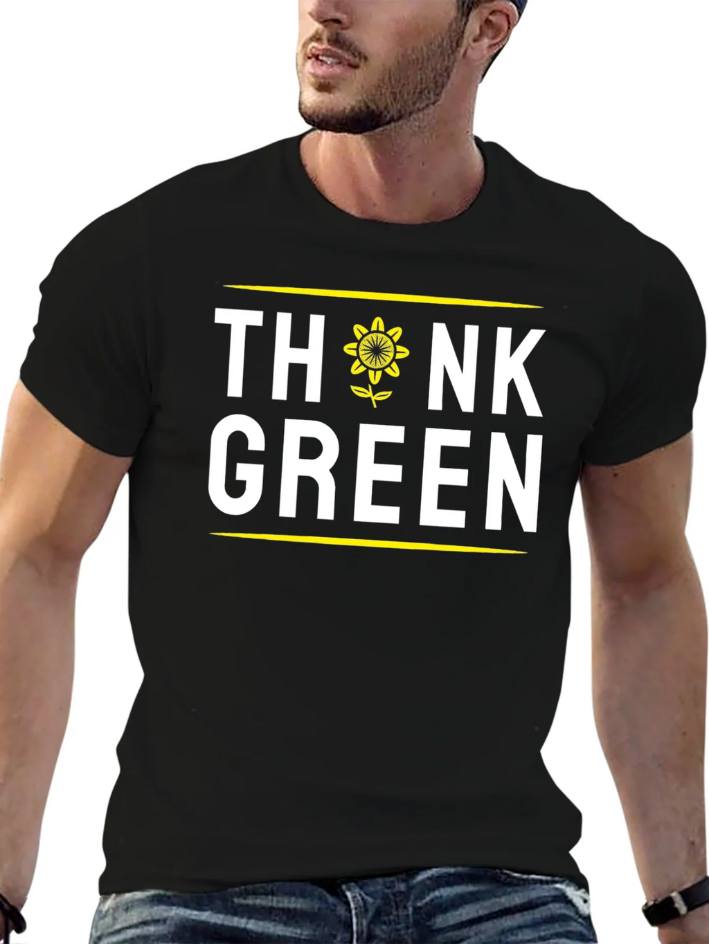 Think Green Sunflower Graphic T-Shirt product image 6