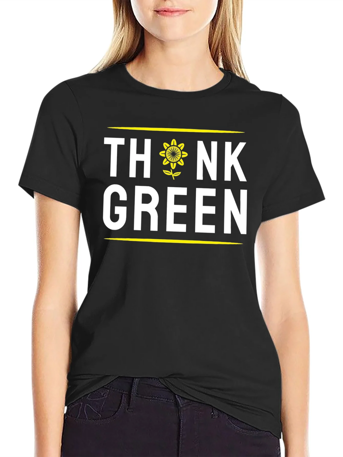 Think Green Sunflower Graphic T-Shirt product image 2