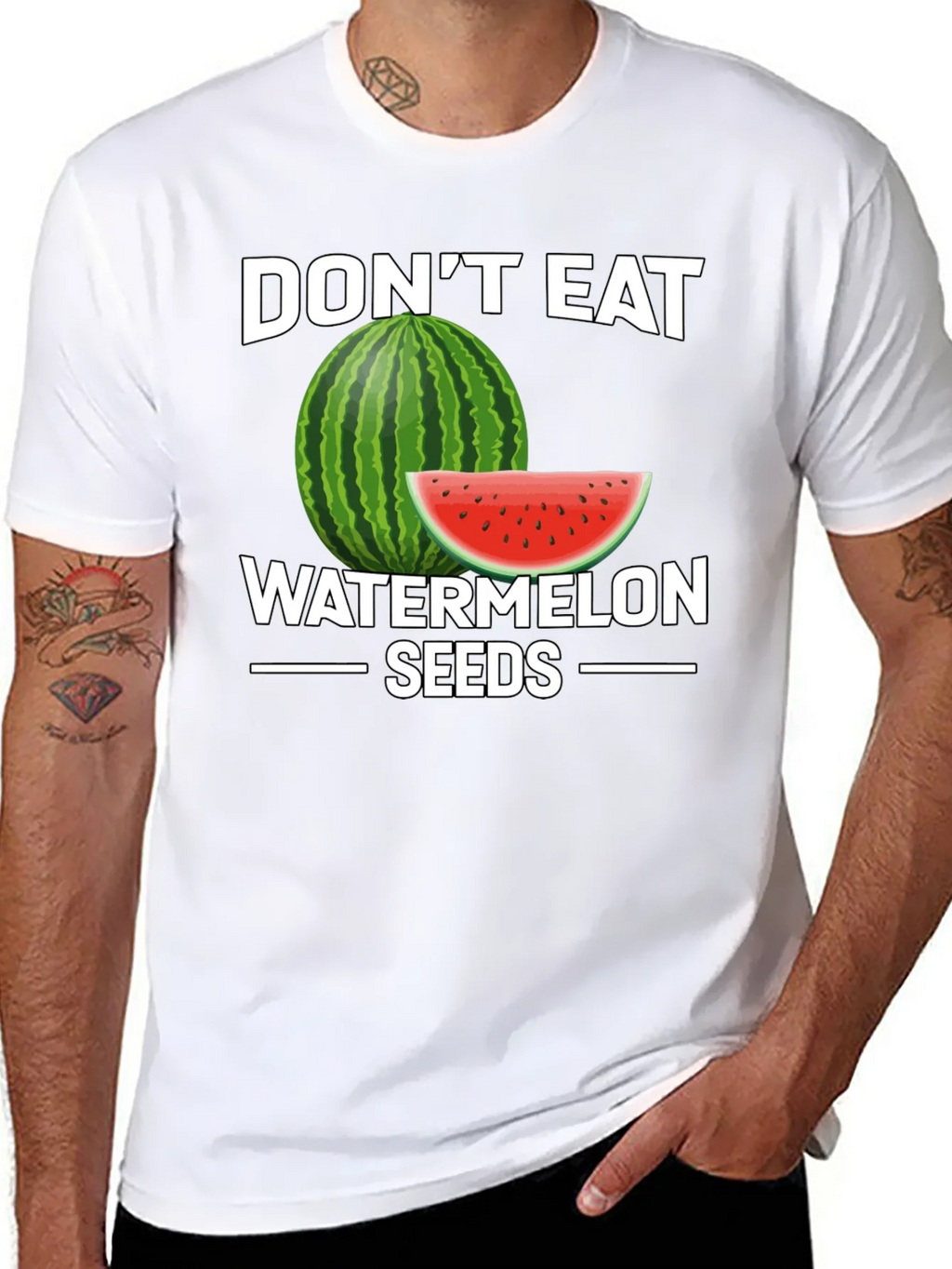 Funny Dont Eat Watermelon Seeds Graphic Tee product image 6