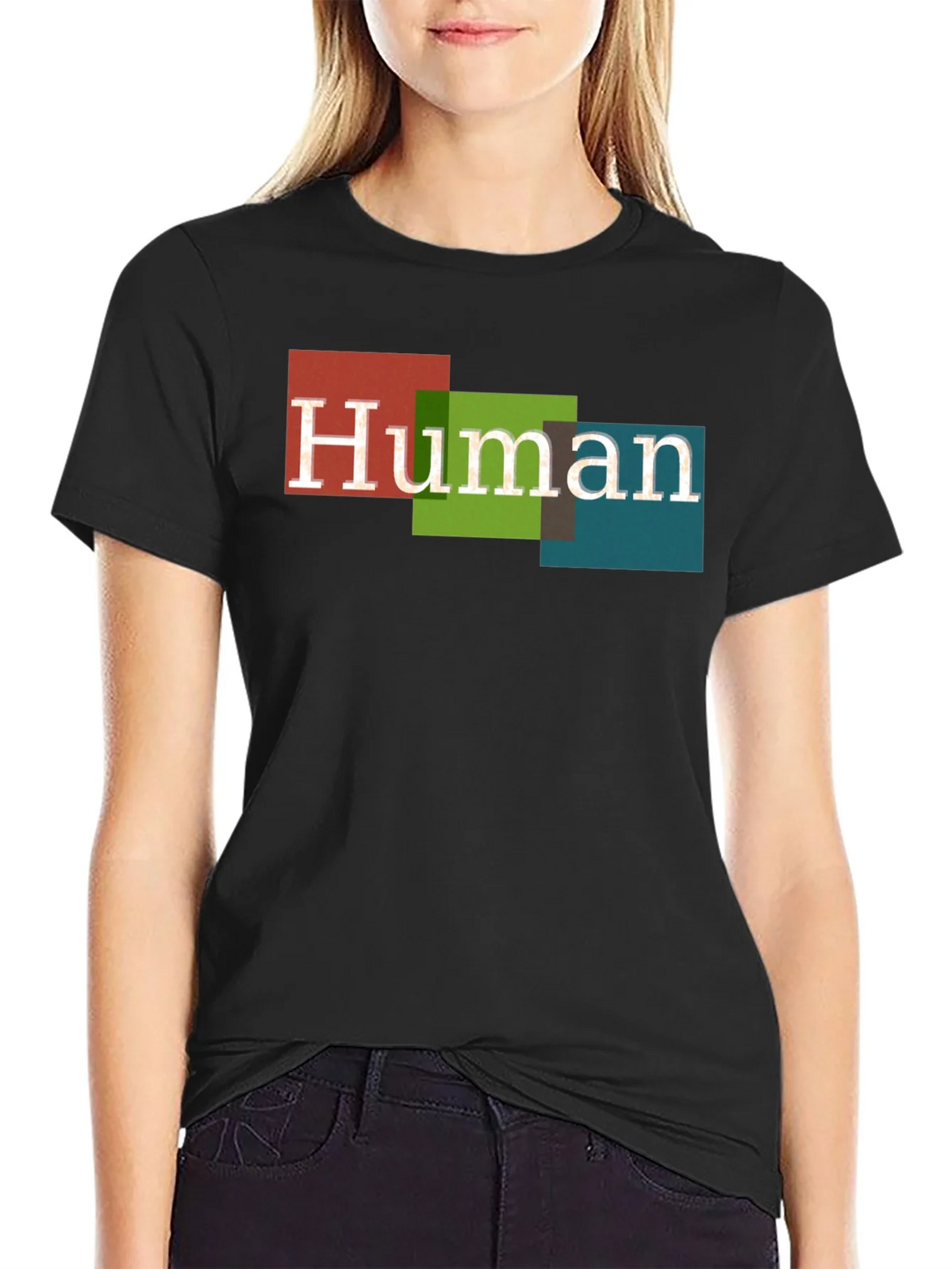 Human Colorful Blocks Graphic T-Shirt - Casual Wear product image 2