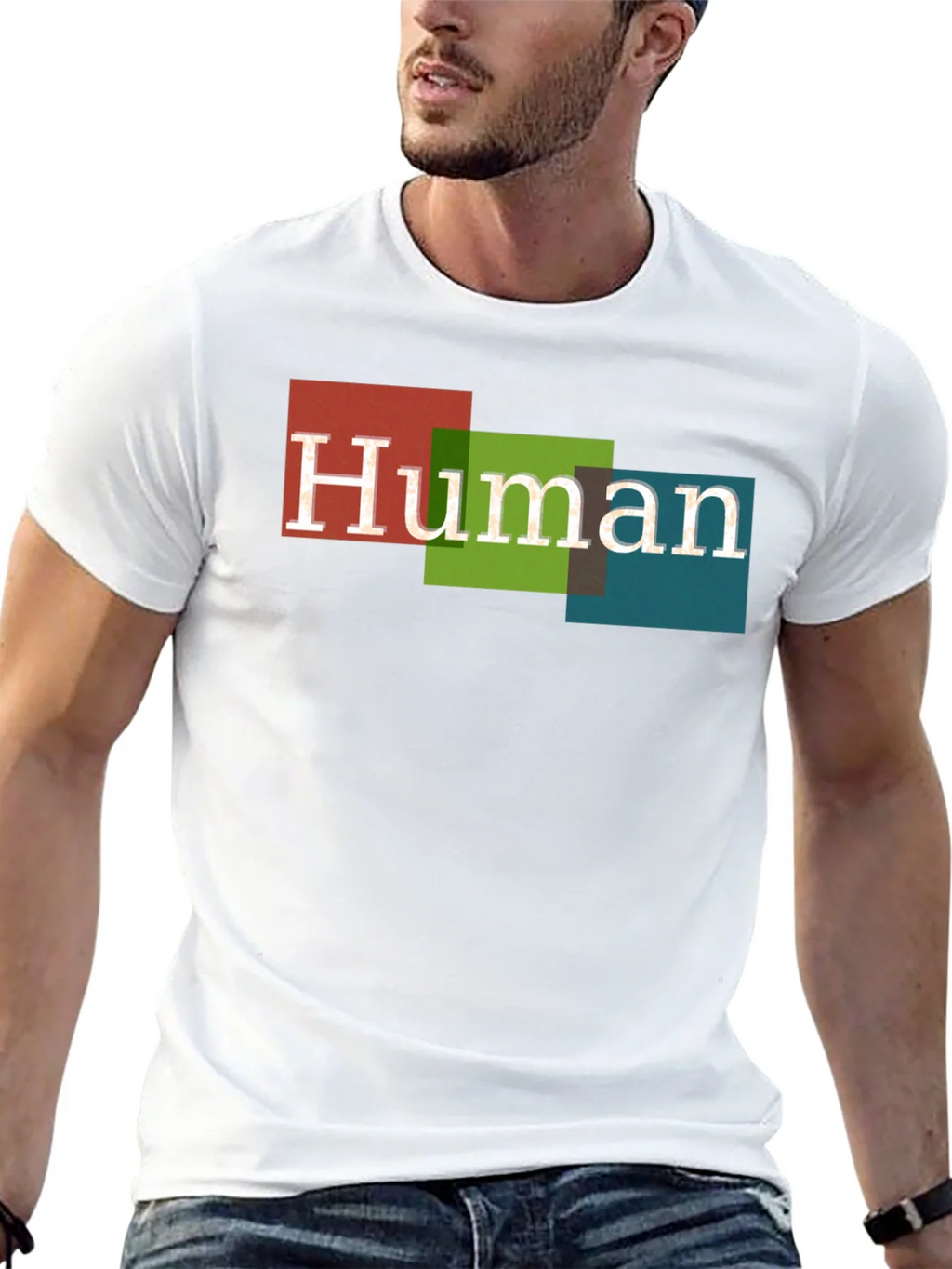 Human Colorful Blocks Graphic T-Shirt - Casual Wear product image 12