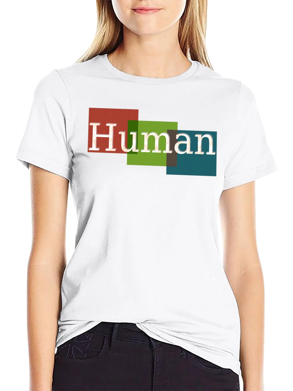 Human Colorful Blocks Graphic T-Shirt - Casual Wear product image 8