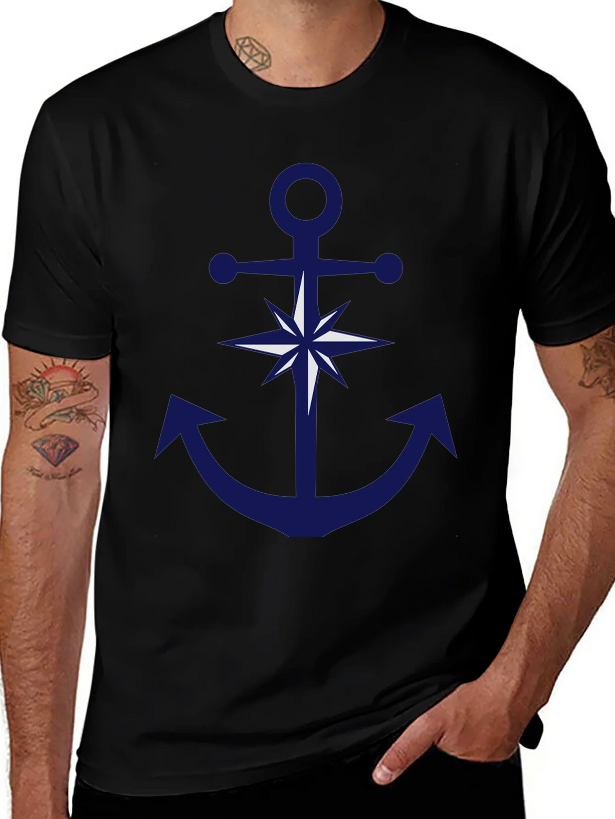 Nautical Anchor Compass Graphic T-Shirt product image 1