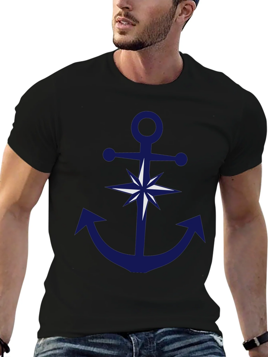 Nautical Anchor Compass Graphic T-Shirt product image 6