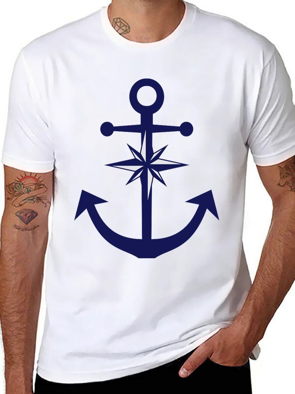 Nautical Anchor Compass Graphic T-Shirt product image 7