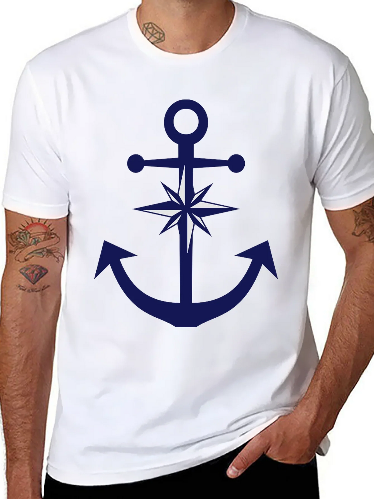 Nautical Anchor Compass Graphic T-Shirt product image 7