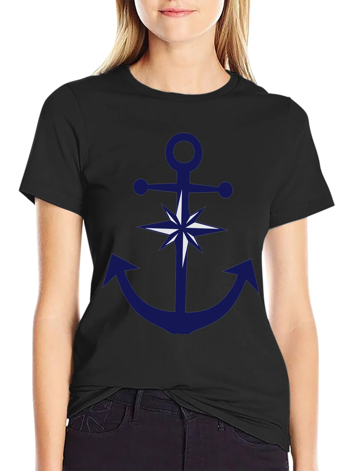 Nautical Anchor Compass Graphic T-Shirt product image 2