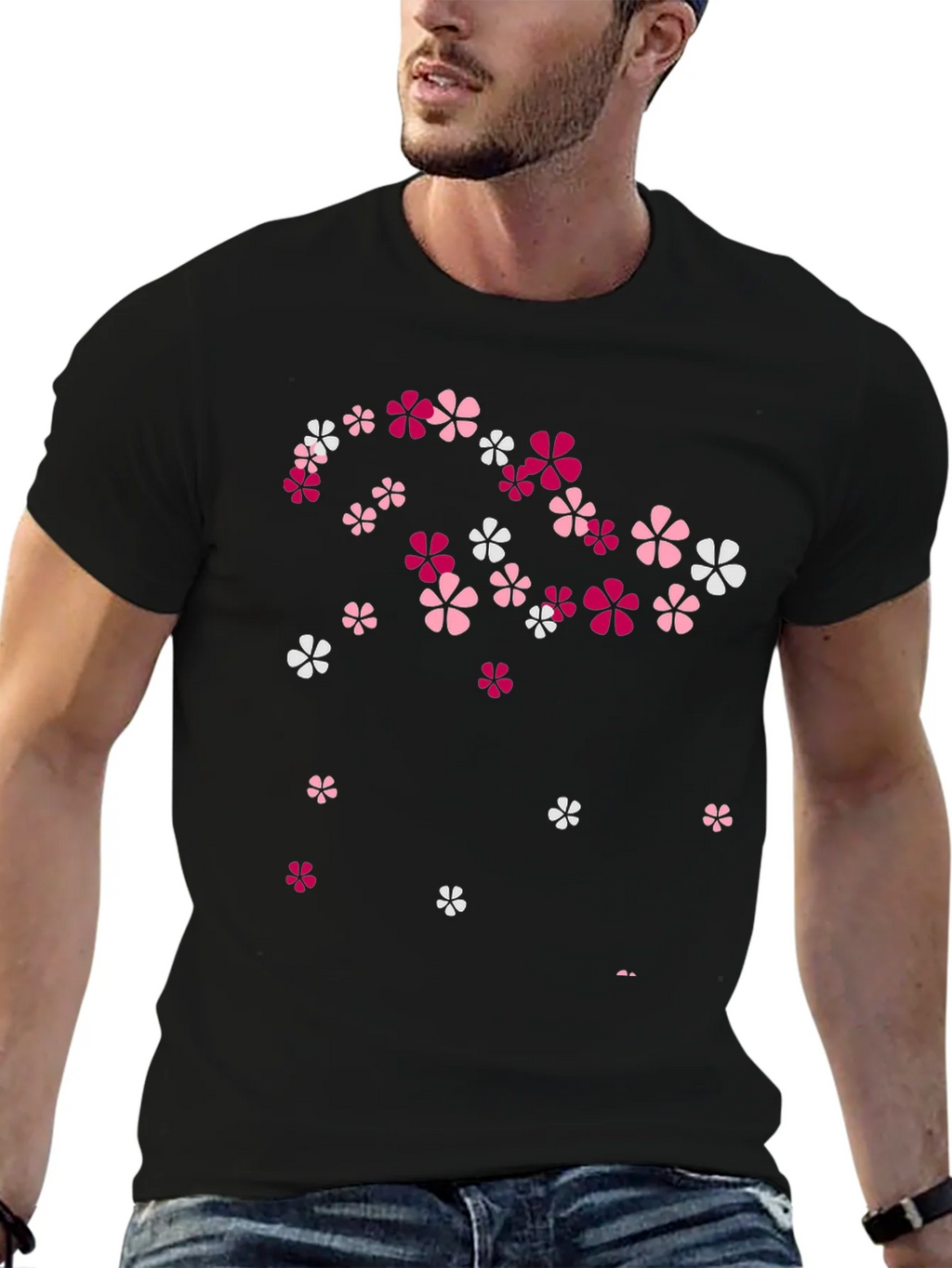 Floral Print Black T-Shirt - Stylish Casual Wear product image 6