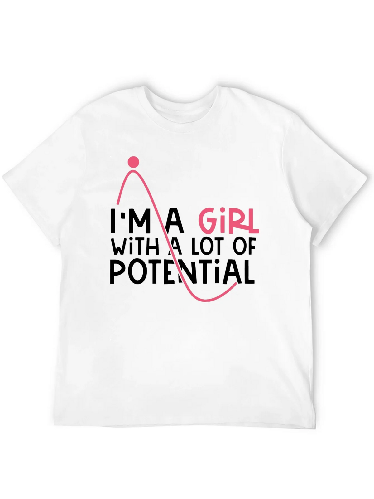 Im A Girl With A Lot Of Potential Black Graphic Tee product image 8