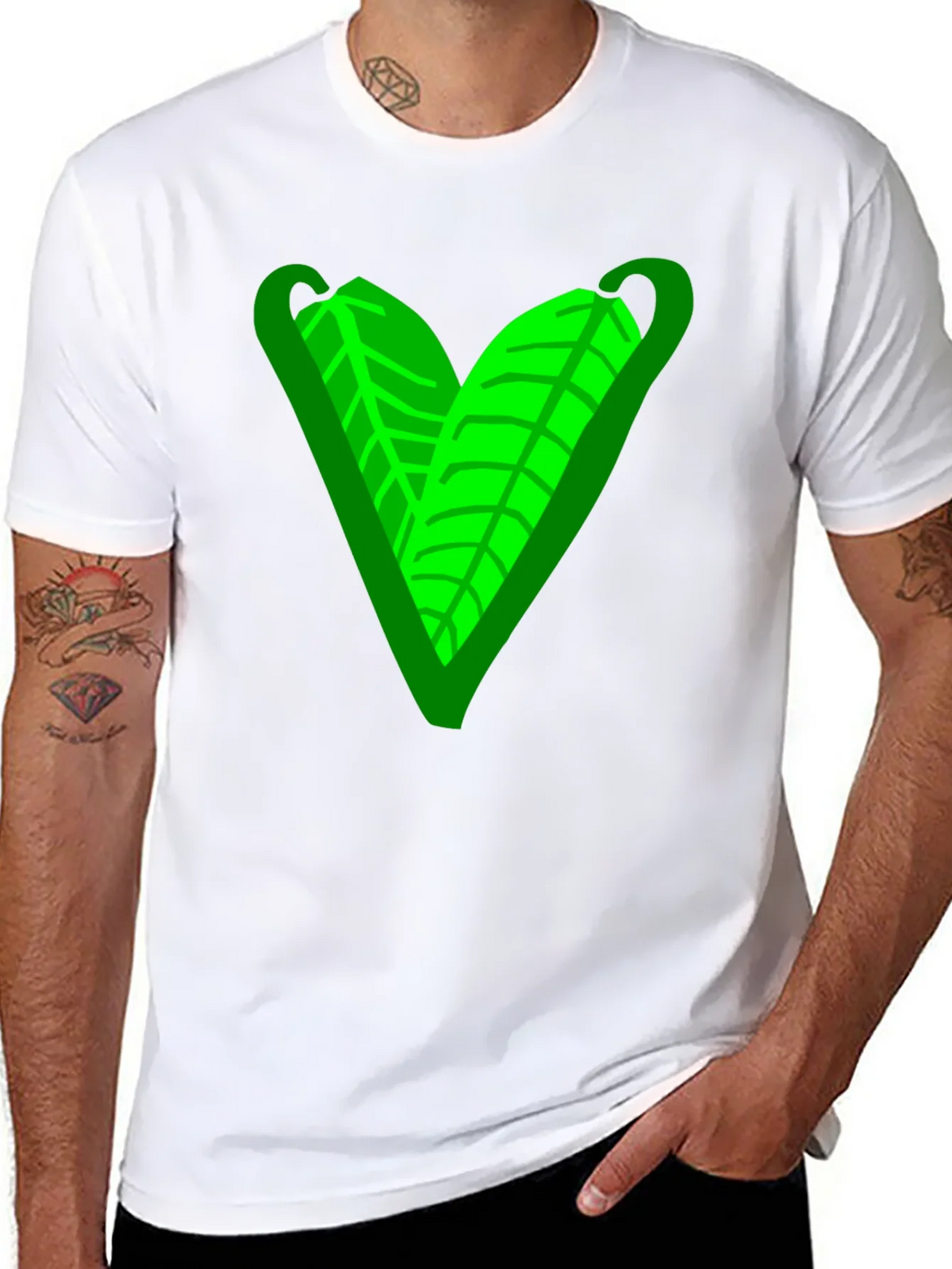 Green Leaf Heart Graphic Tee - Casual Comfort product image 7