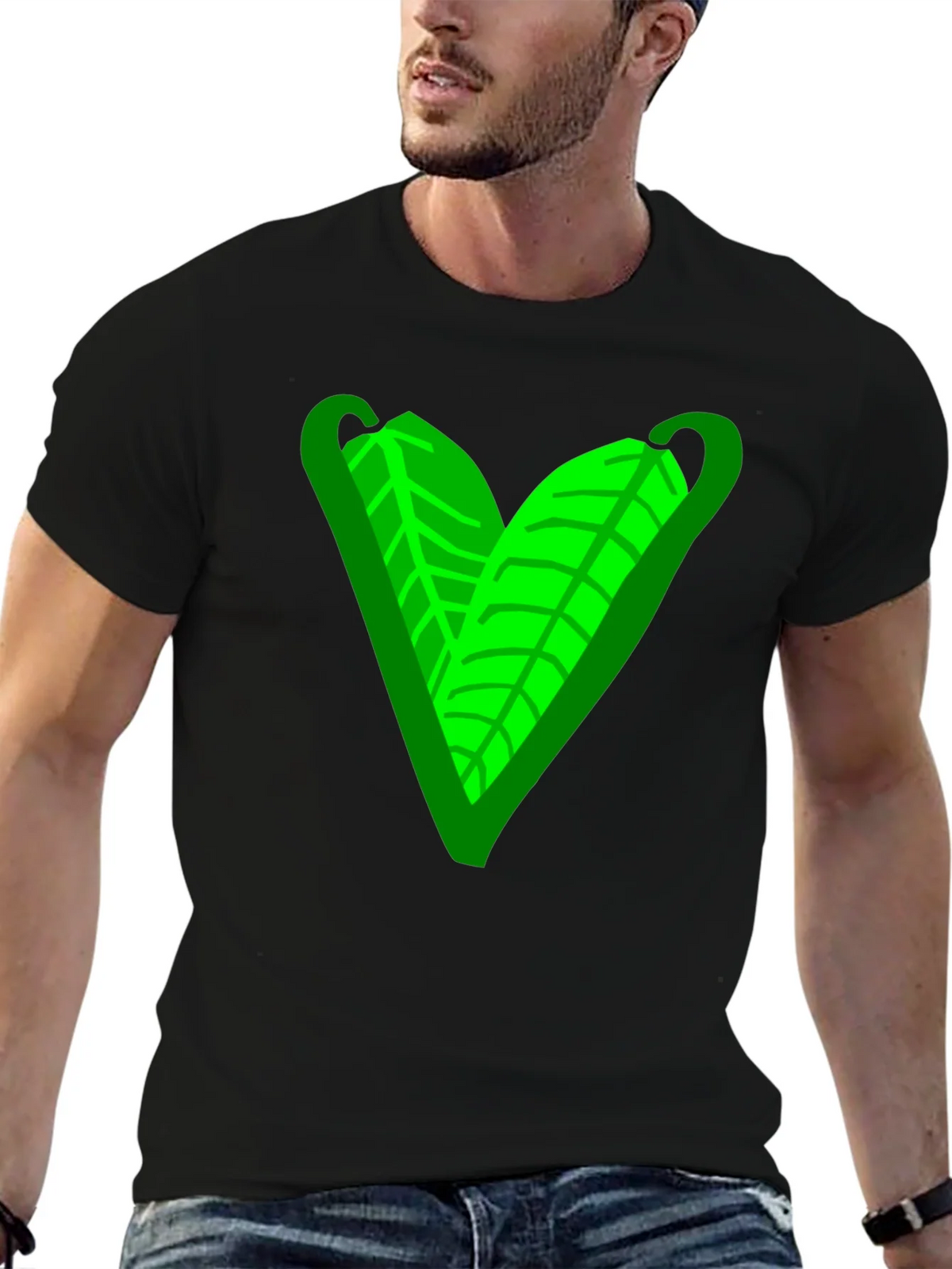 Green Leaf Heart Graphic Tee - Casual Comfort product image 6