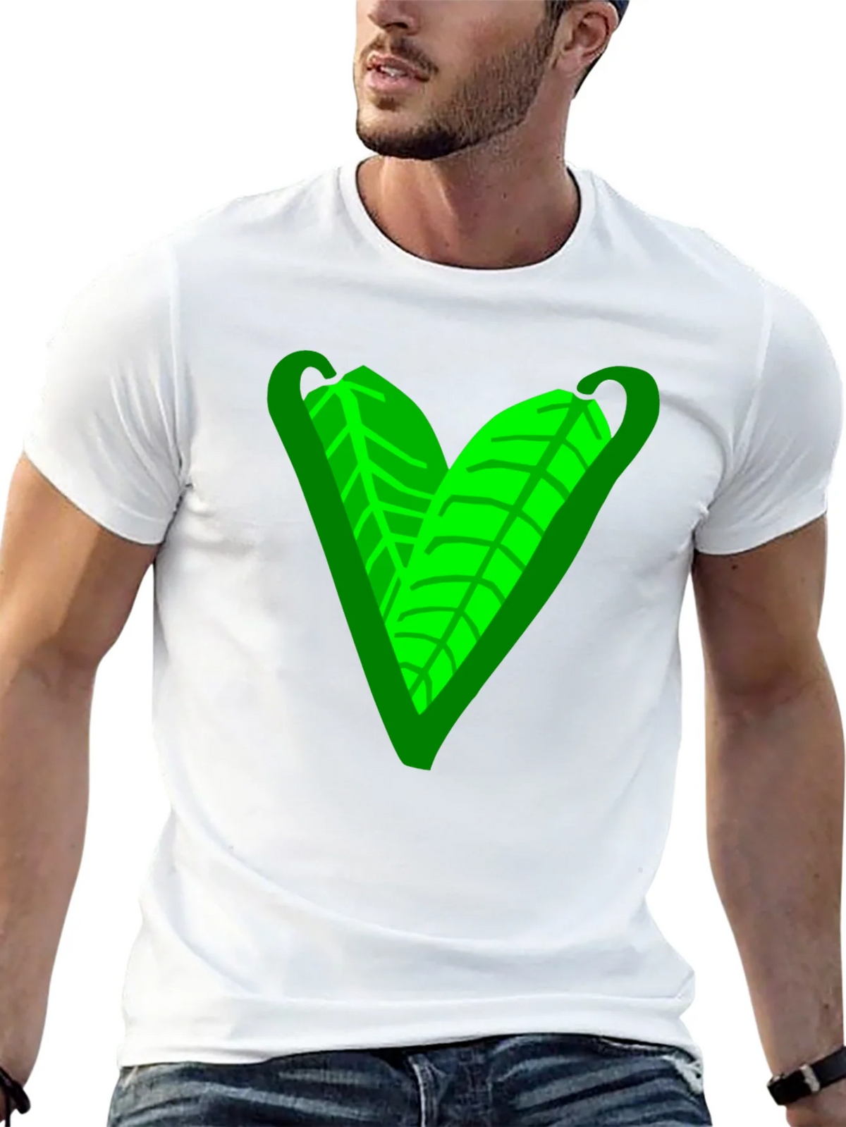 Green Leaf Heart Graphic Tee - Casual Comfort product image 12