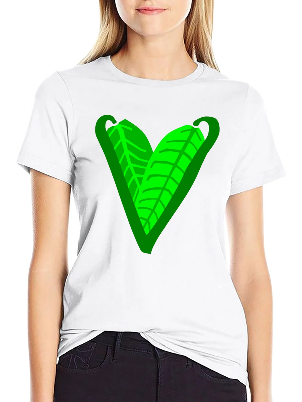 Green Leaf Heart Graphic Tee - Casual Comfort product image 8