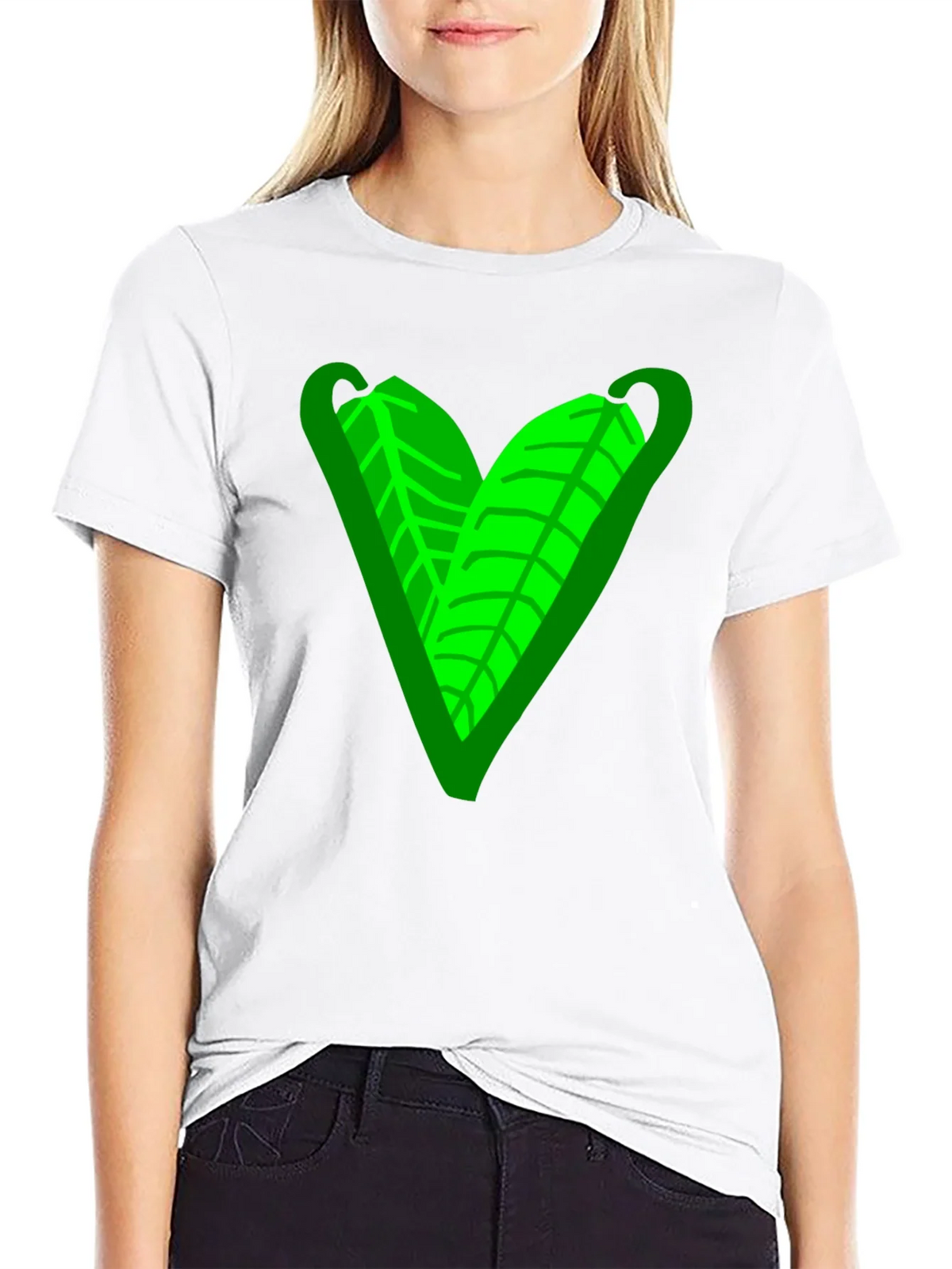 Green Leaf Heart Graphic Tee - Casual Comfort product image 8