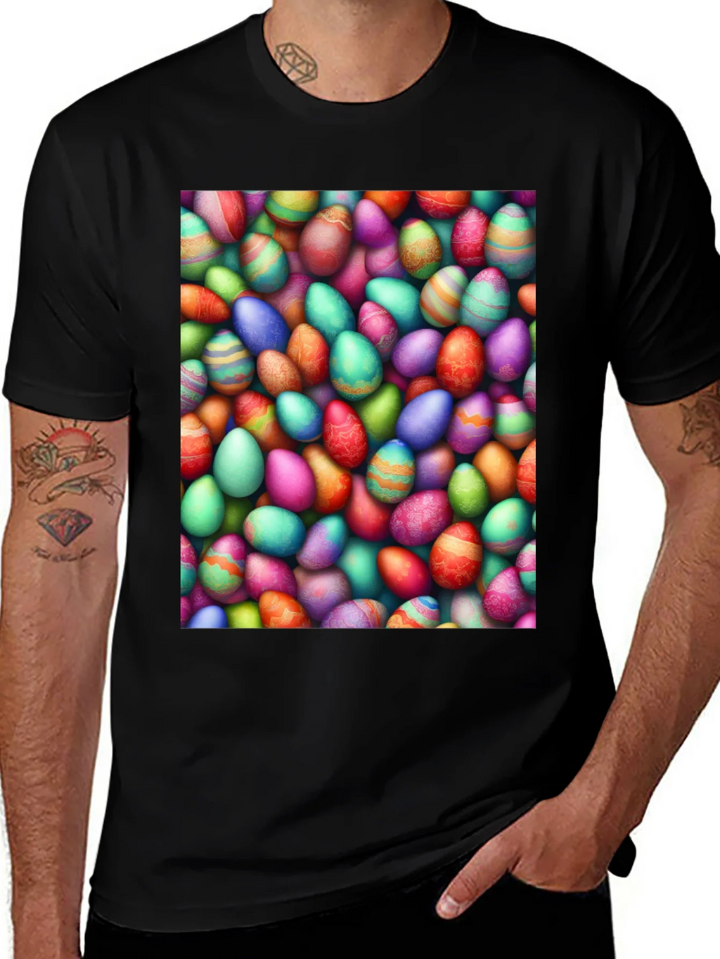 Colorful Easter Eggs Graphic Tee product image 1