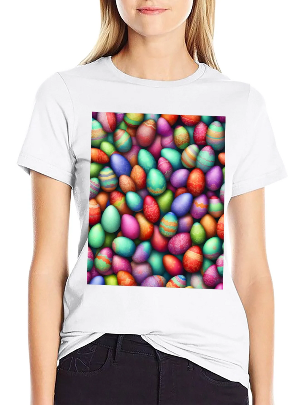 Colorful Easter Eggs Graphic Tee product image 7