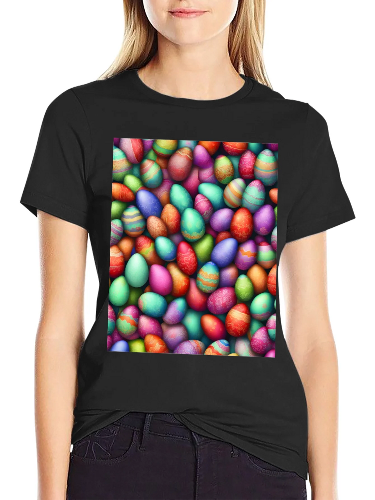 Colorful Easter Eggs Graphic Tee product image 2