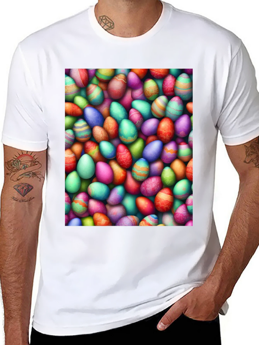 Colorful Easter Eggs Graphic Tee product image 6