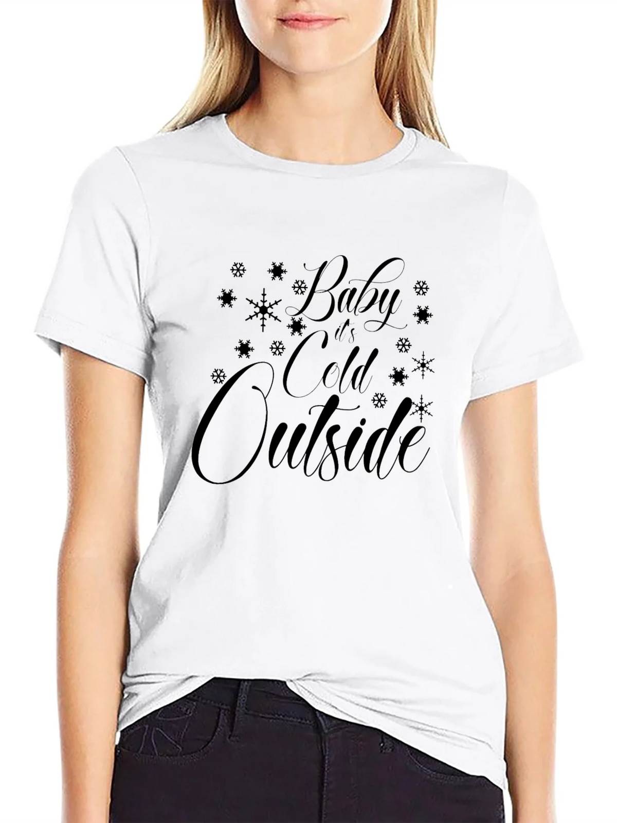Baby Its Cold Outside Black Graphic Tee product image 8