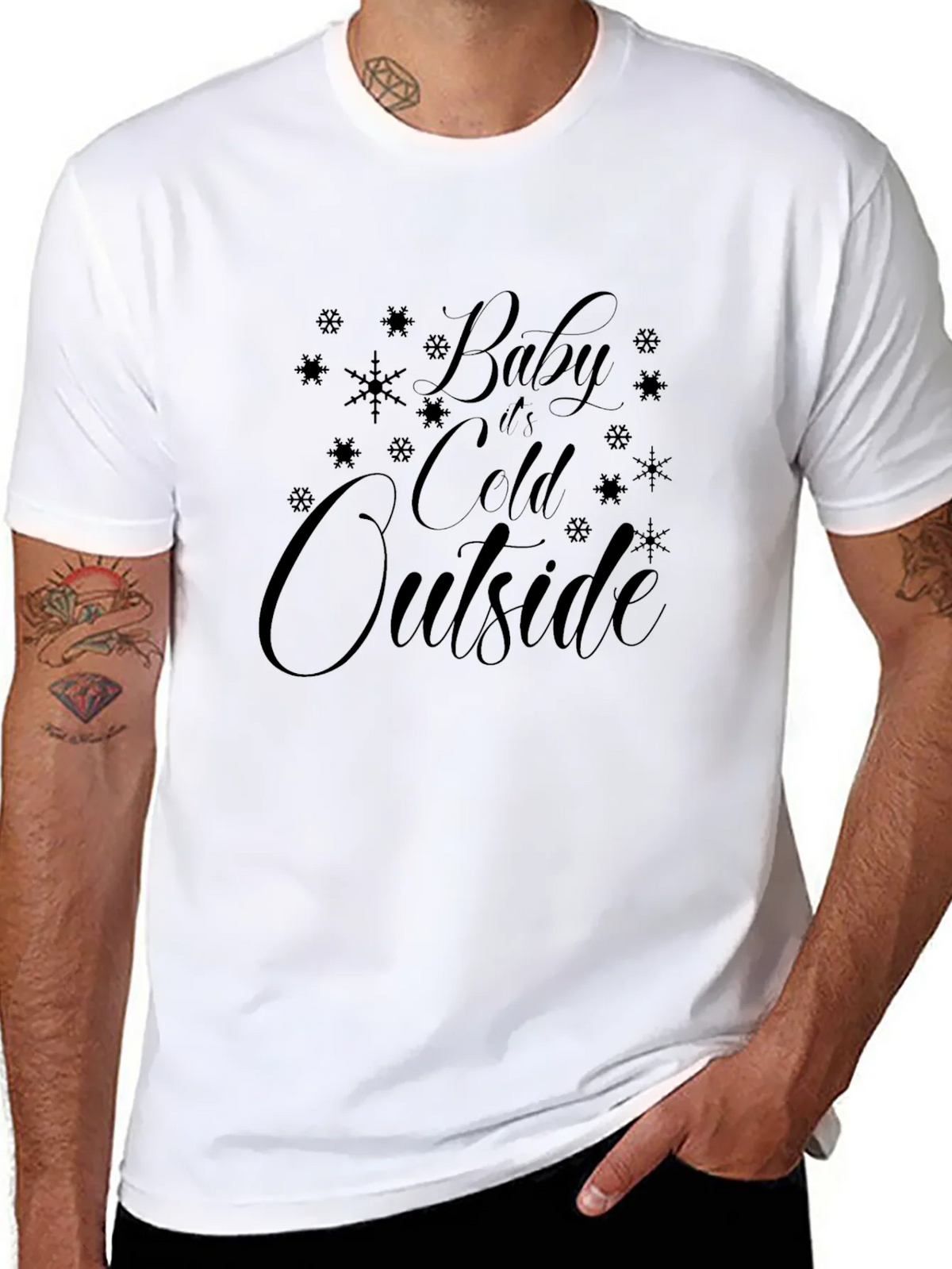Baby Its Cold Outside Black Graphic Tee product image 7