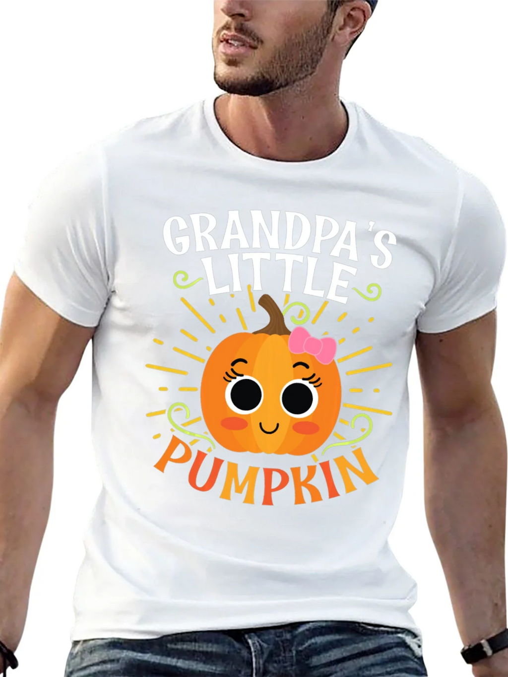 Grandpas Little Pumpkin Cute Graphic Tee product image 12