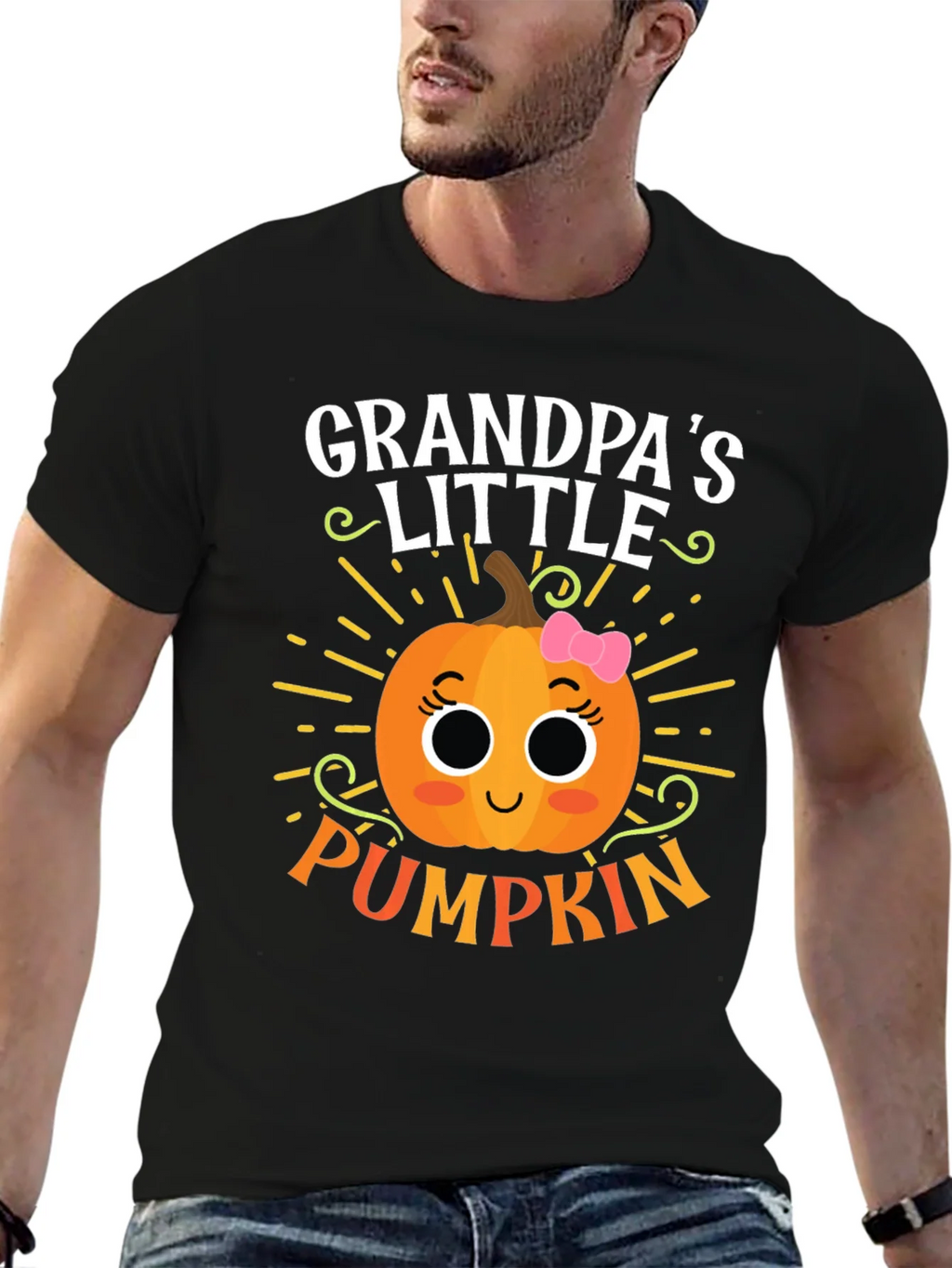 Grandpas Little Pumpkin Cute Graphic Tee product image 6