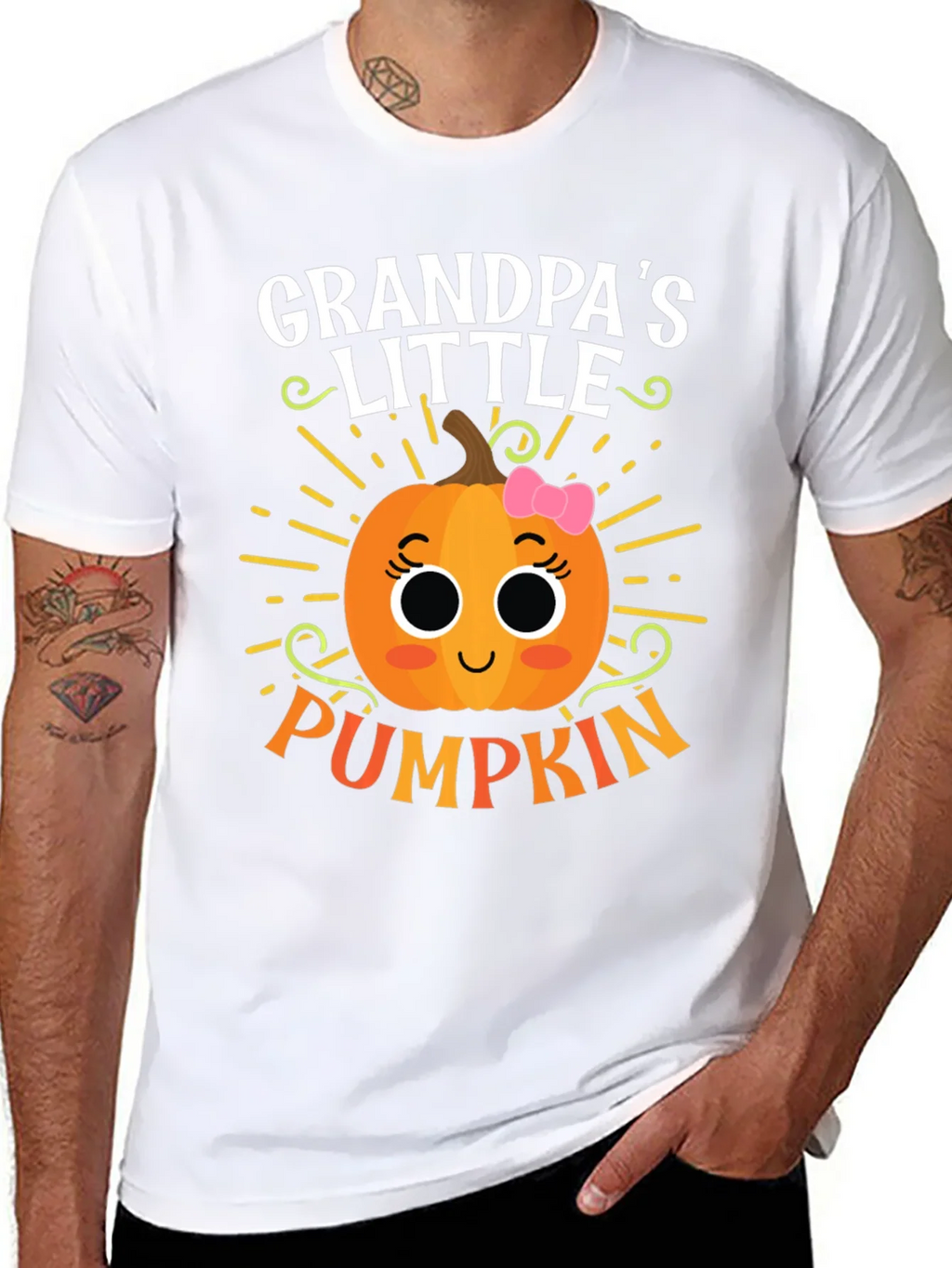 Grandpas Little Pumpkin Cute Graphic Tee product image 7
