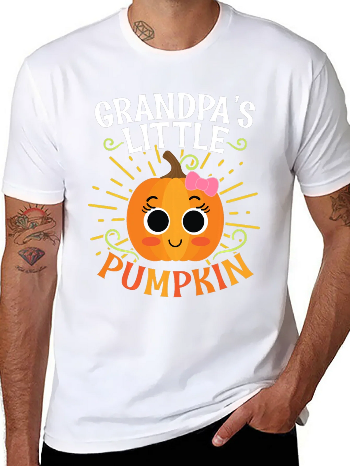 Grandpas Little Pumpkin Cute Graphic Tee product image 7