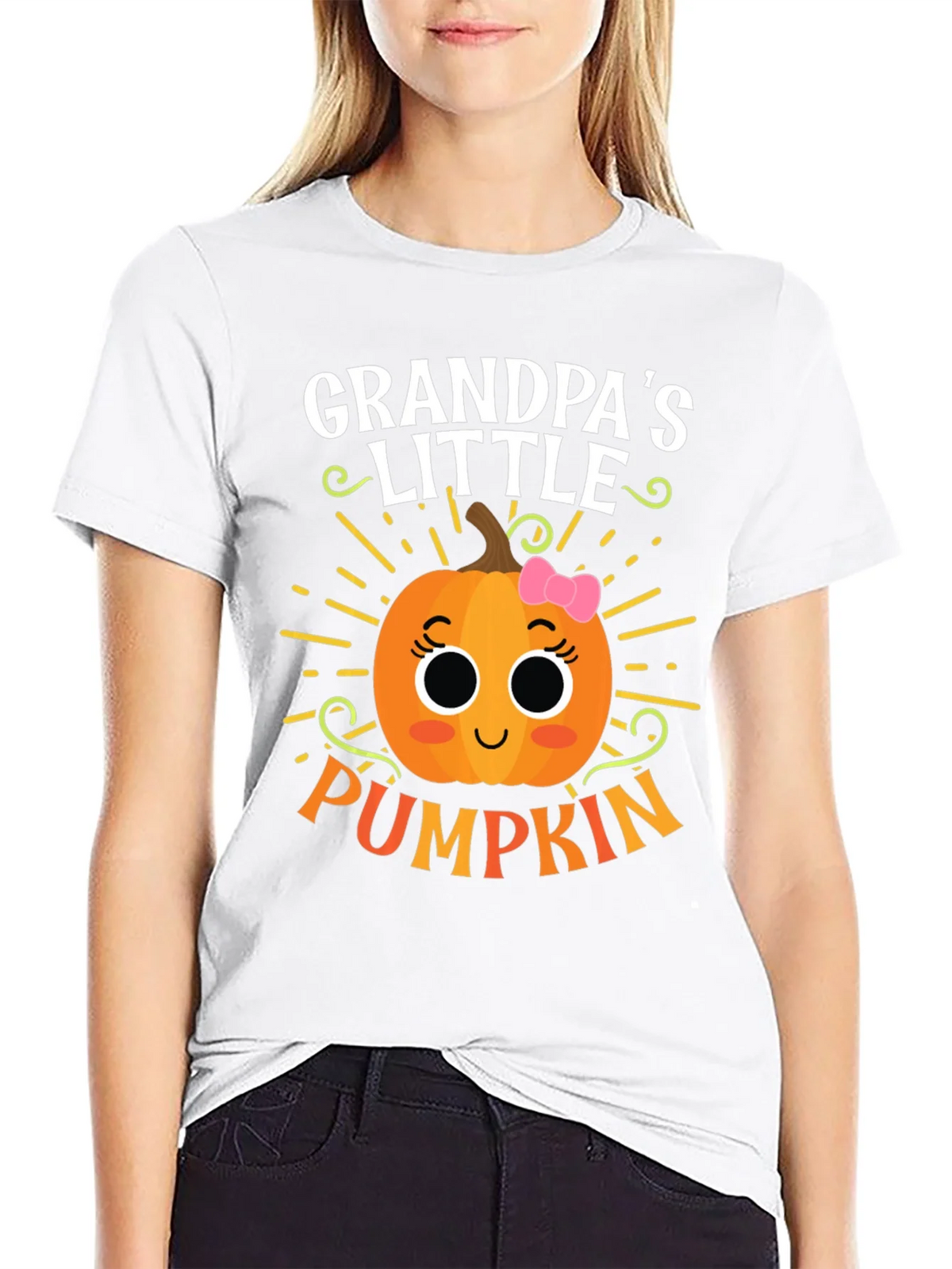 Grandpas Little Pumpkin Cute Graphic Tee product image 8