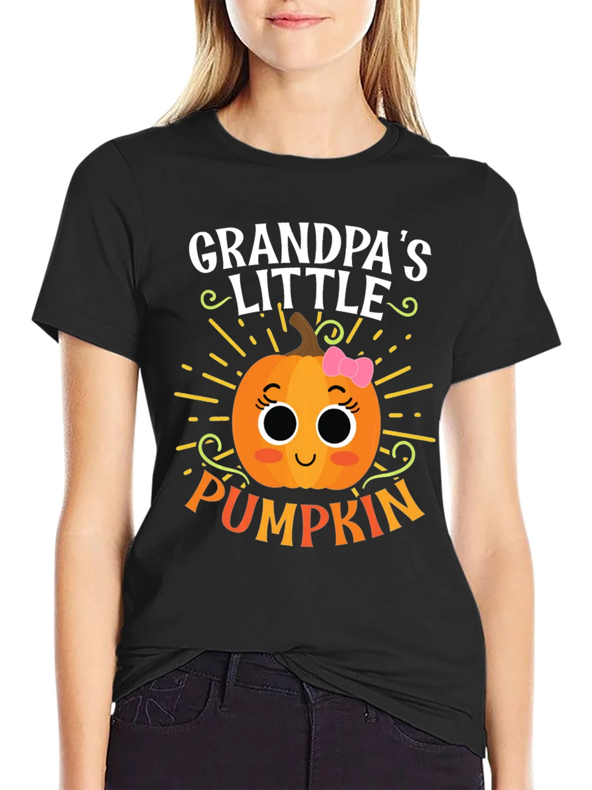 Grandpas Little Pumpkin Cute Graphic Tee product image 2