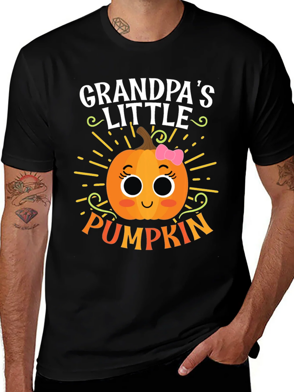 Grandpas Little Pumpkin Cute Graphic Tee product image 1
