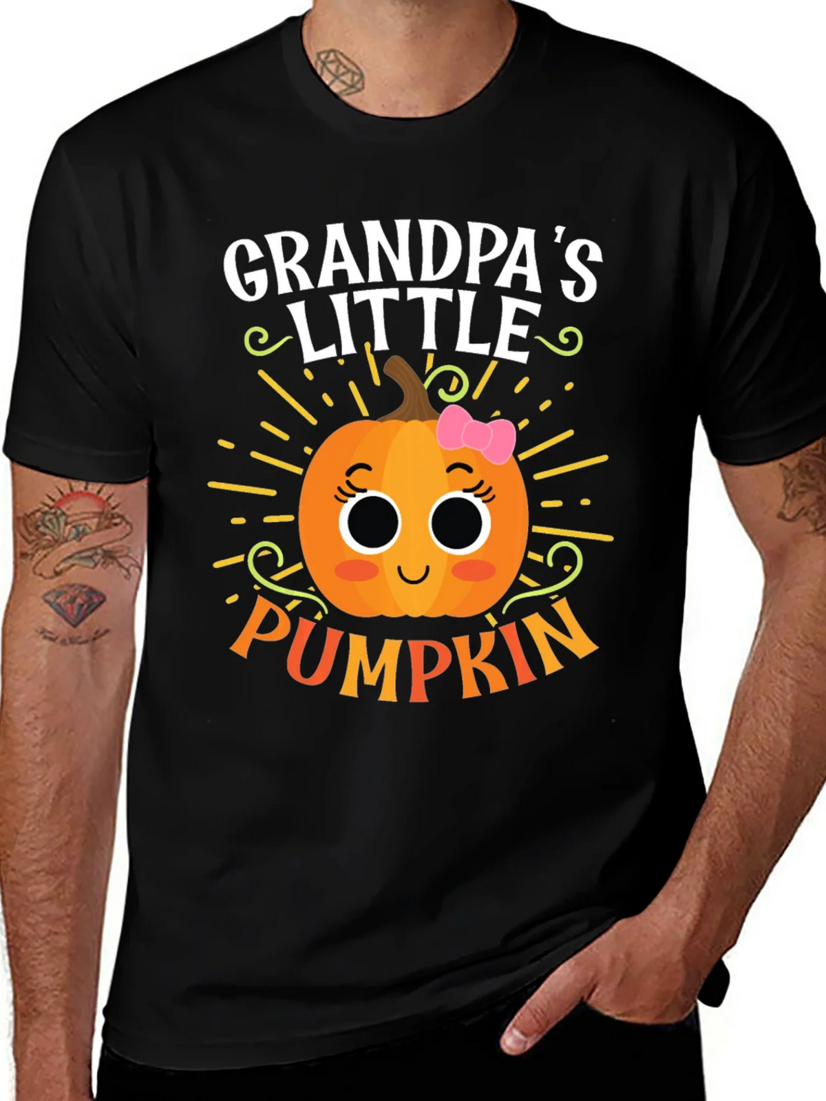 Grandpas Little Pumpkin Cute Graphic Tee product image 1