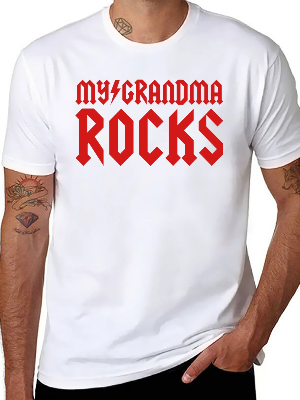 My Grandma Rocks Black T-Shirt product image 5