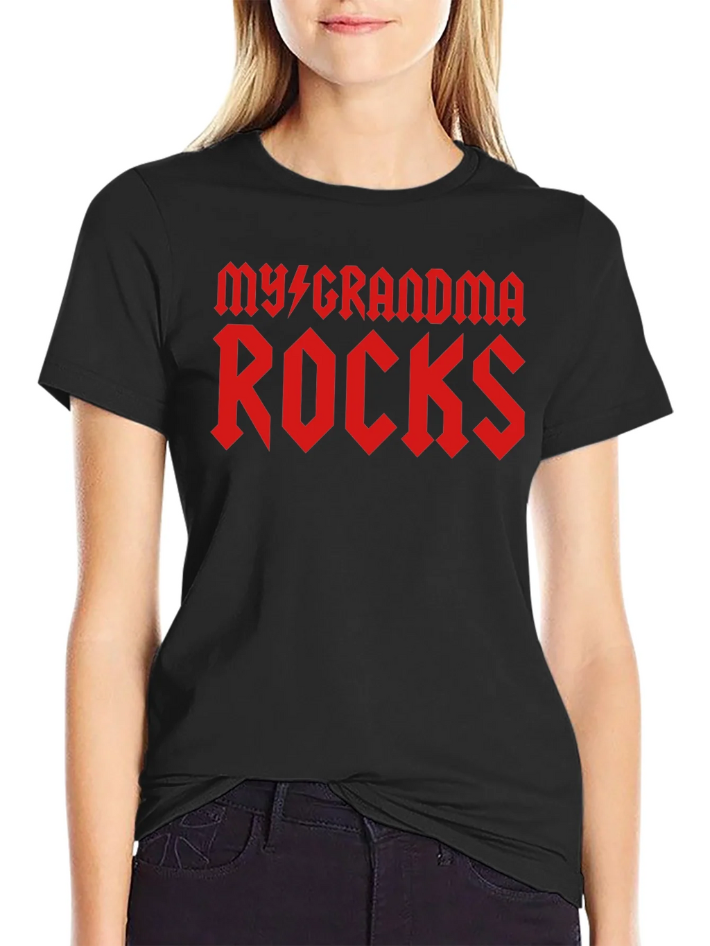 My Grandma Rocks Black T-Shirt product image 2