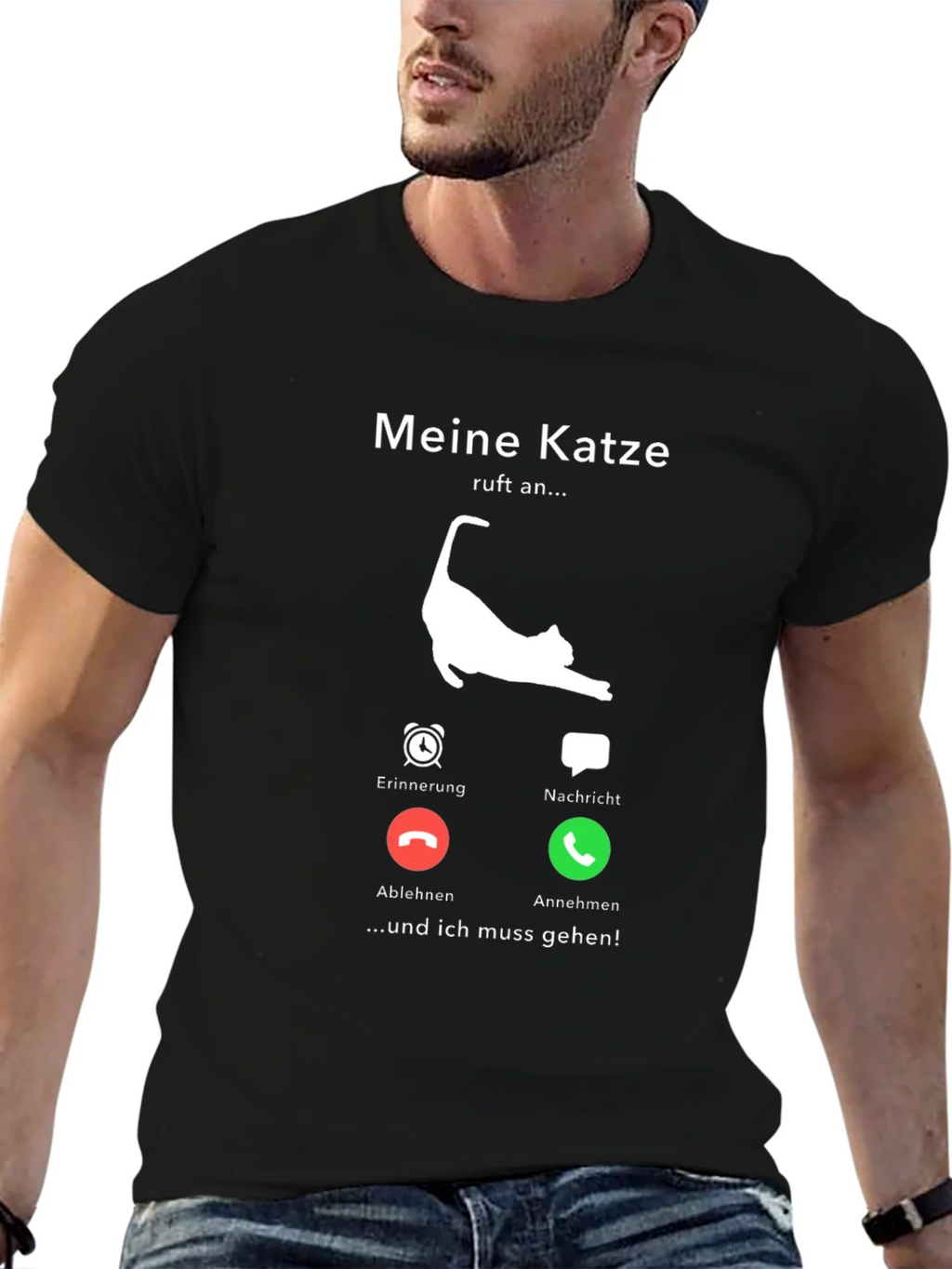 Meine Katze Calls Mens T-Shirt - Cat Lover Tee product image 5