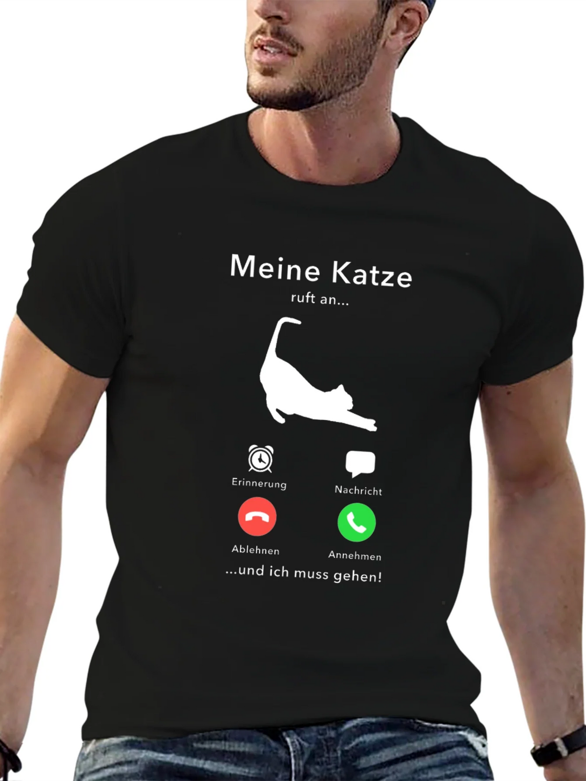 Meine Katze Calls Mens T-Shirt - Cat Lover Tee product image 5