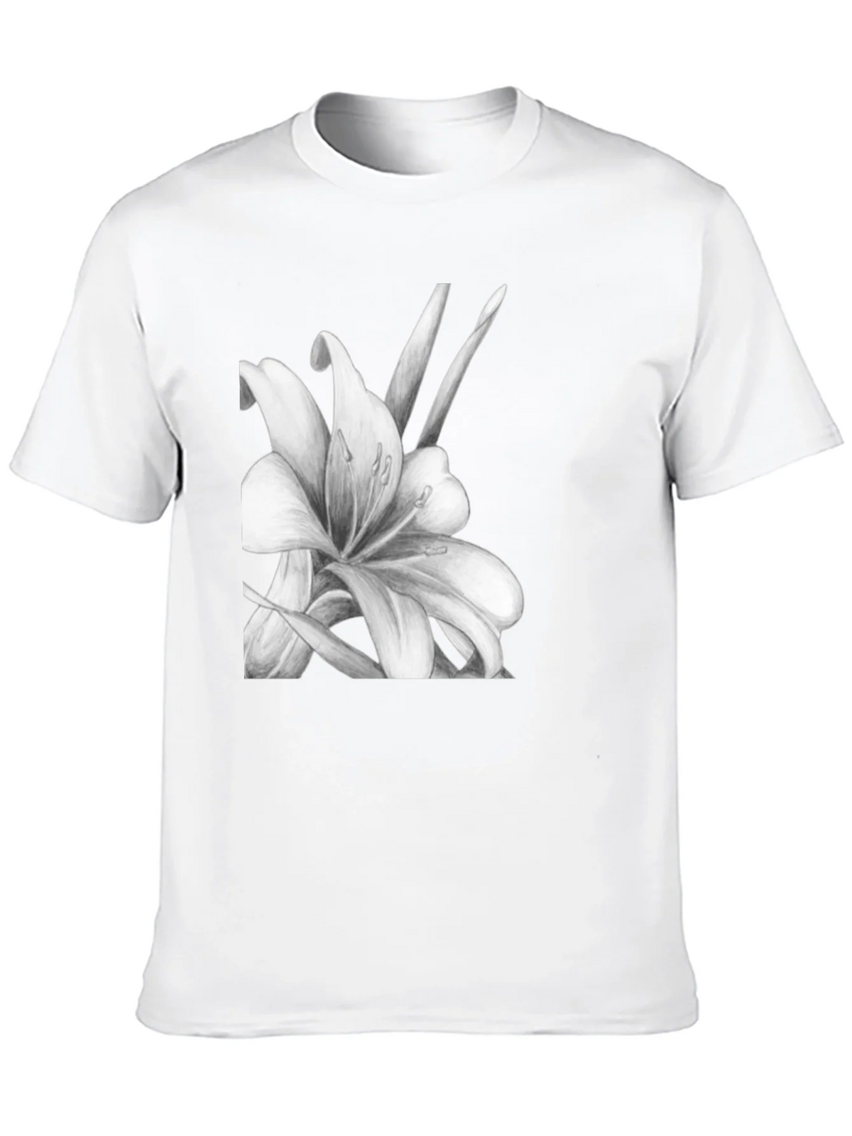 Elegant Lily Graphic Black T-Shirt product image 7