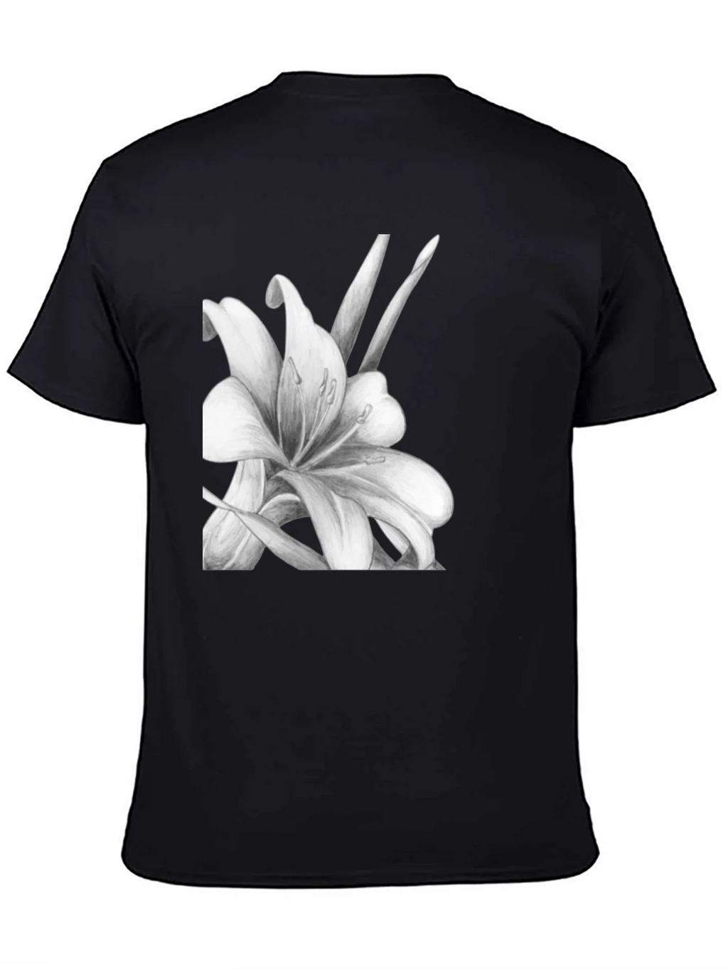Elegant Lily Graphic Black T-Shirt product image 4