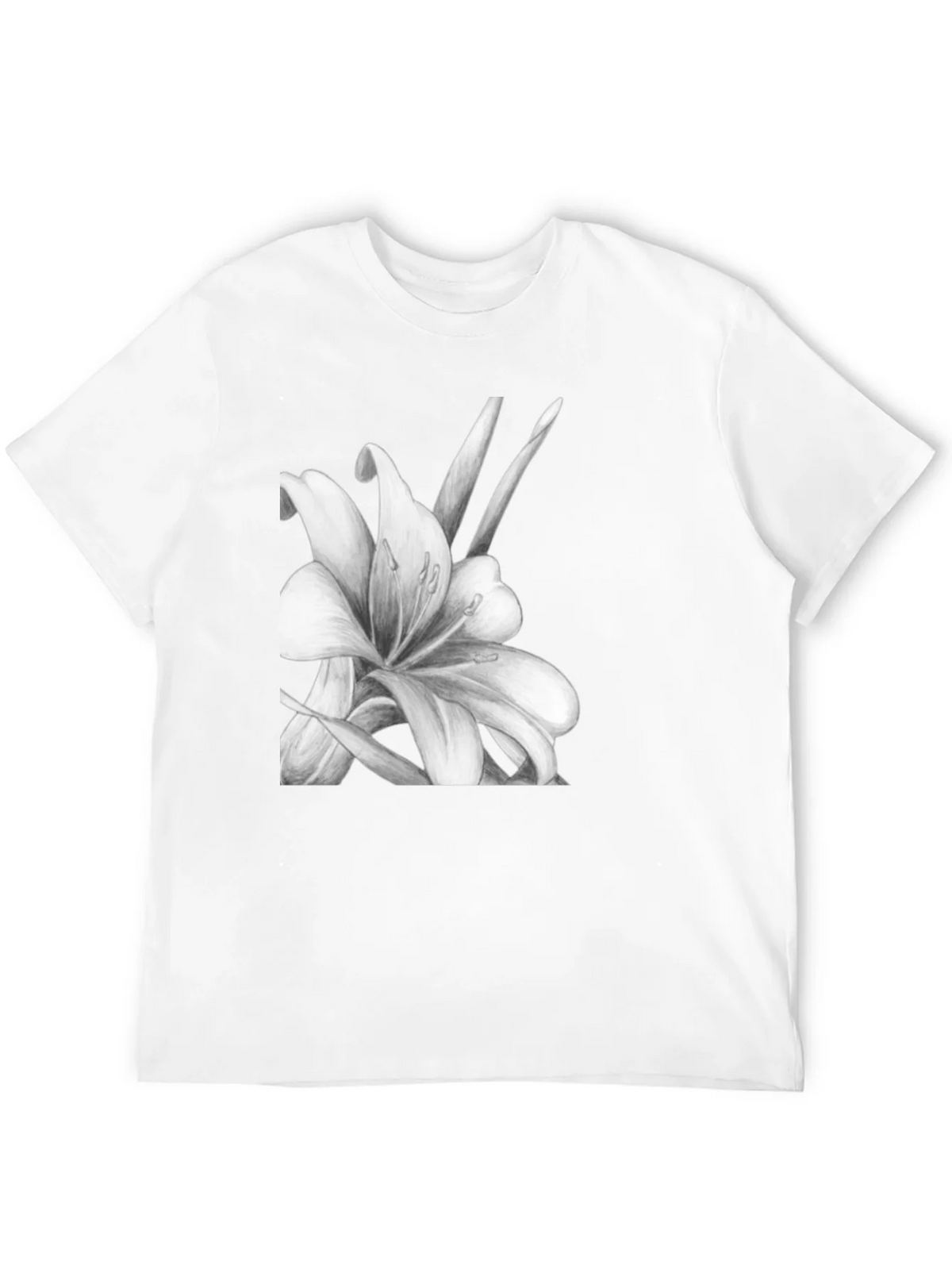 Elegant Lily Graphic Black T-Shirt product image 8