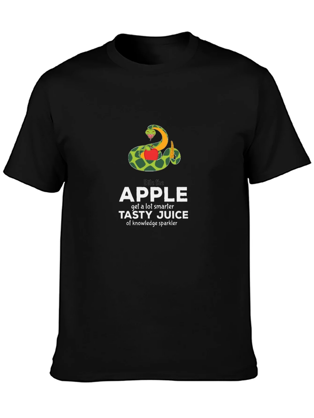 Bite the Apple Funny Knowledge Graphic T-Shirt product image 2