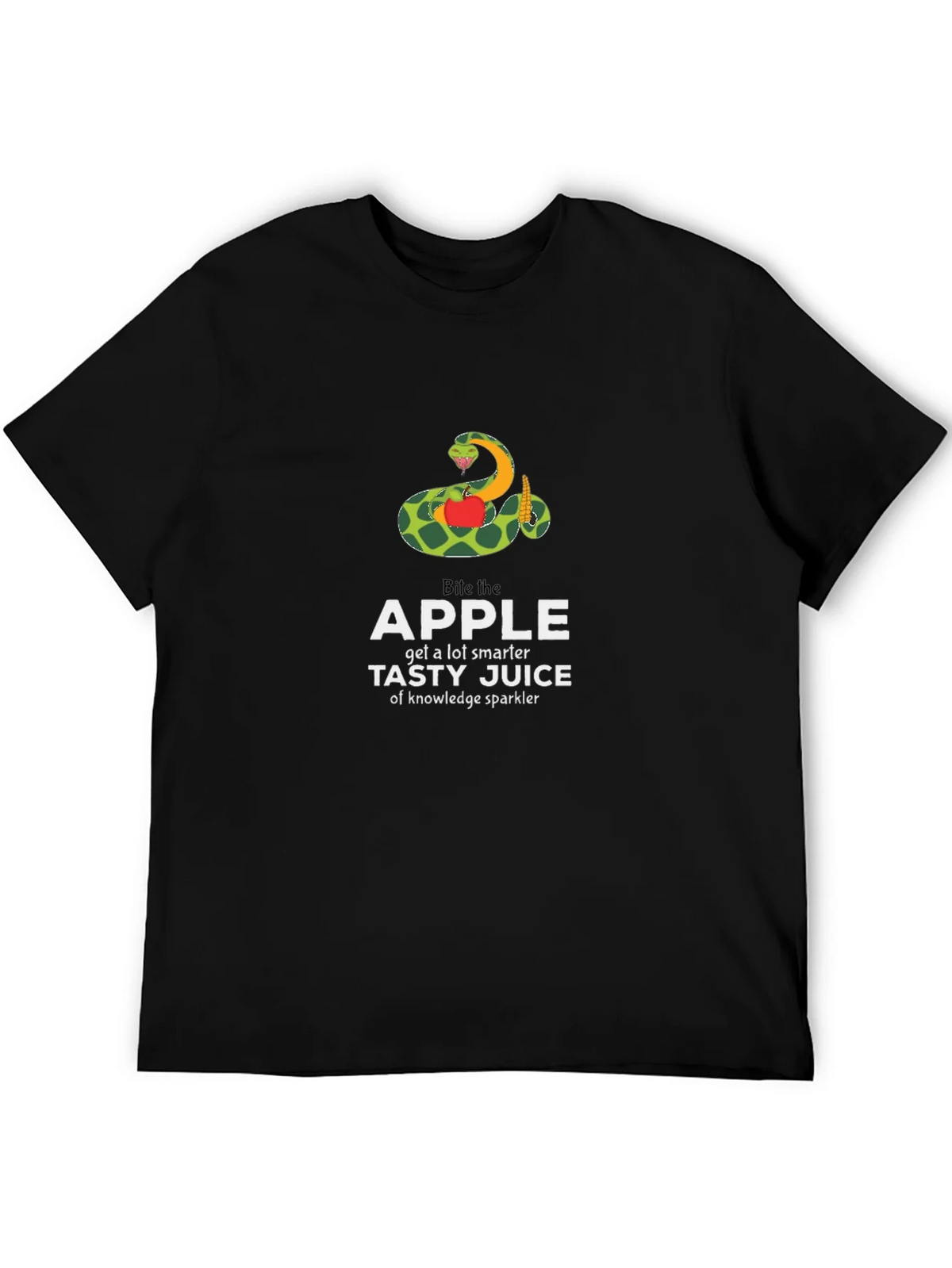 Bite the Apple Funny Knowledge Graphic T-Shirt product image 4
