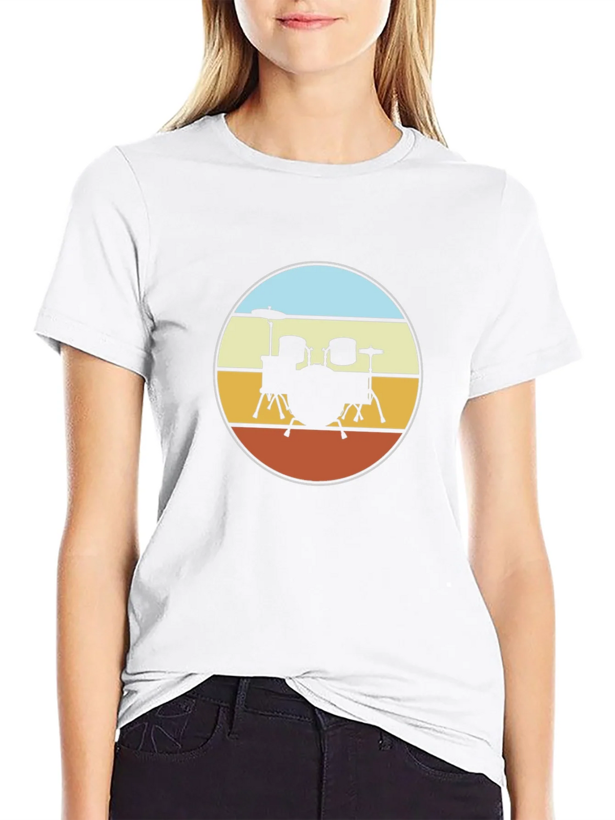 Retro Drum Set T-Shirt - Black product image 3